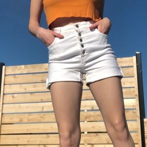 BDG White Jean Shorts